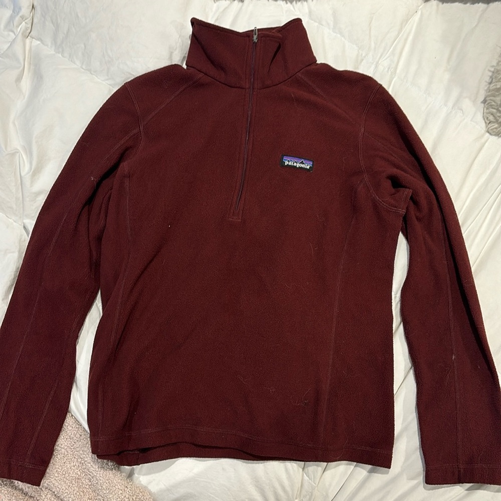 Red Patagonia Quarter Zip Fleece